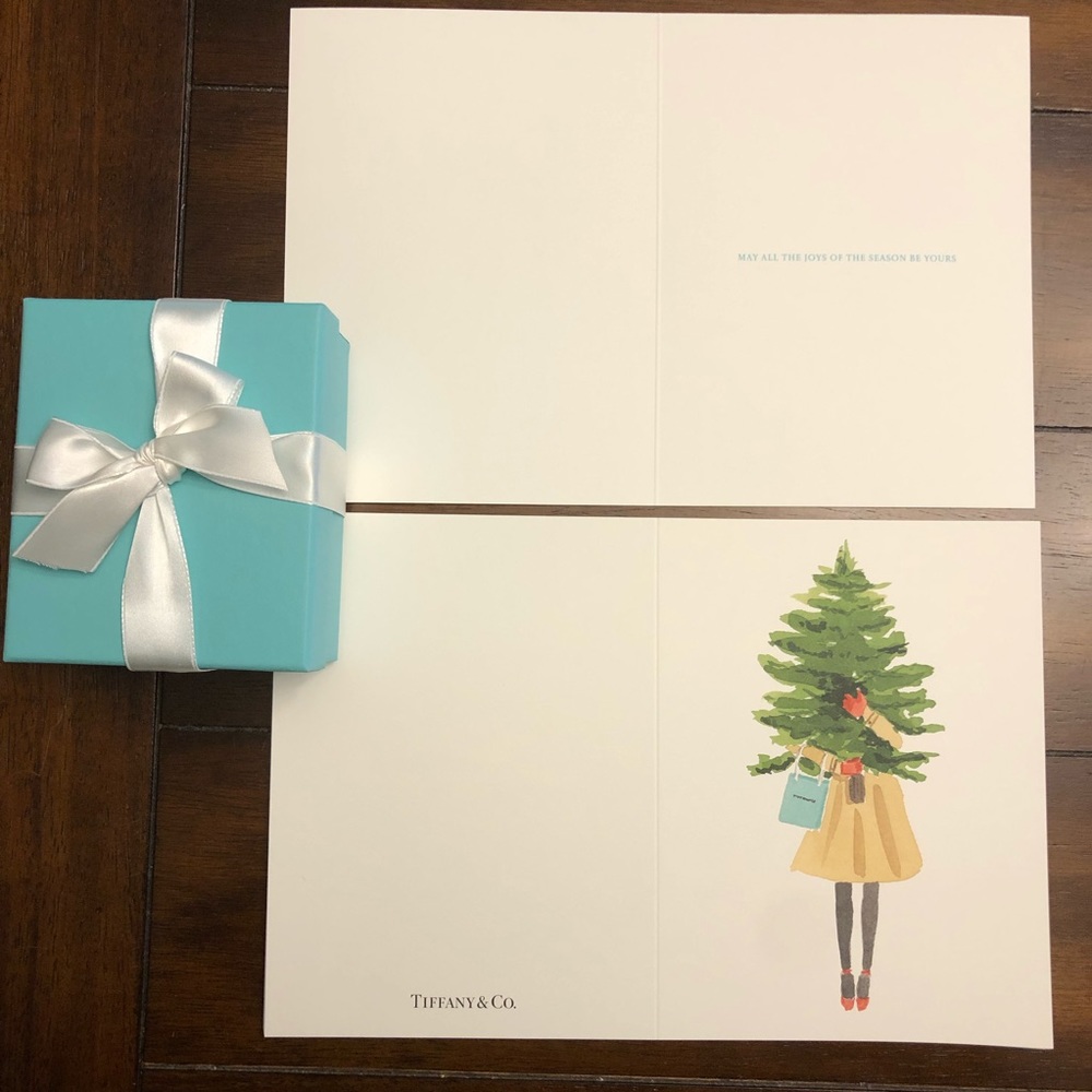 Set of 8 Tiffany Christmas Cards - Girl with Tree - Picture 2 of 9